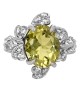 Lemon Quartz and Diamond Flower Ring